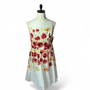 Lauren Ralph Lauren Dress White Floral Sleeveless Fit & Flare Size 12 NWT‎